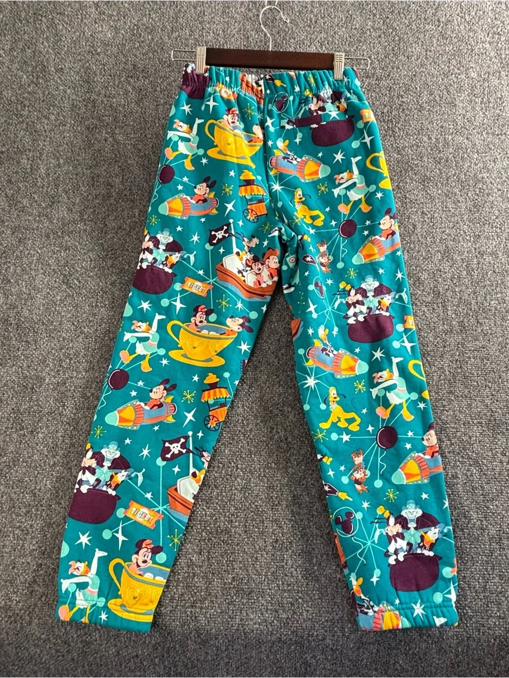 Disney Teal Character Pajama Bottoms with Multicolor Prints